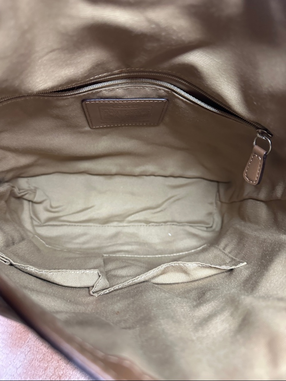 Coach 2007 Chelsea optic Tan/Khaki Signature Shoulder hobo Bag with Leather Trim - Picture 9 of 16
